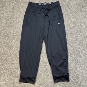 Nike Dri Fit Mens Black Athletic Jogger Pants Sweatpants Size M